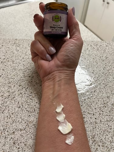 Customer photo review of CBD + CBN Magnesium Sleep Cream