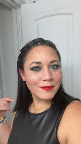 Customer photo review of Silver Glitter Freckles Makeup Patches