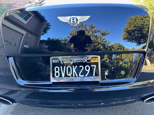 Customer photo review of 1994-2011 CALIFORNIA LICENSE PLATE - BLACK WITH WHITE TEXT 6"x12" (156.5mm x 305mm)