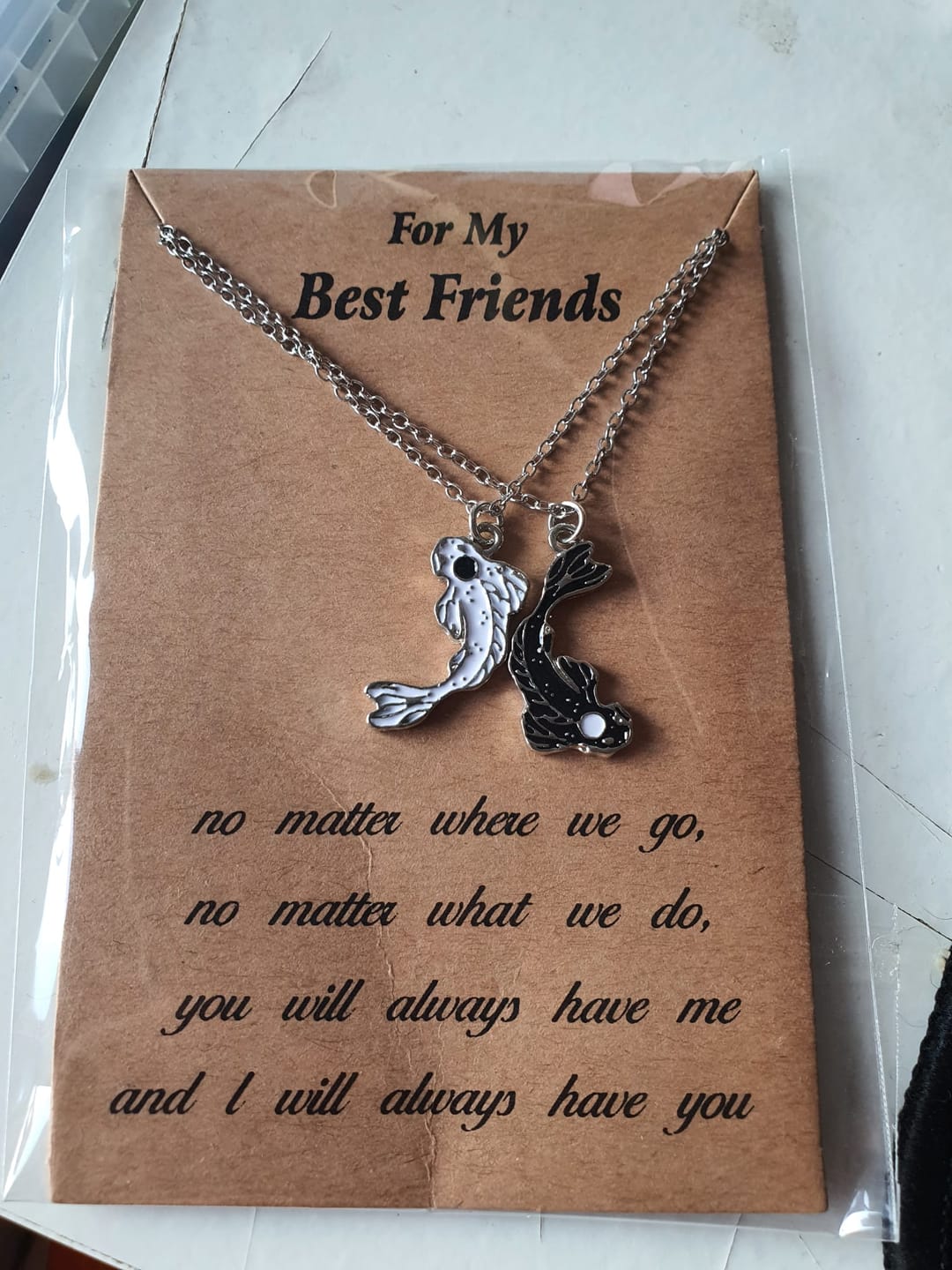 Customer photo review of BEST FRIENDS NECKLACE