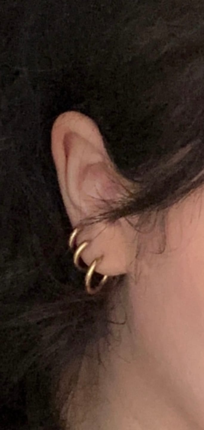 Customer photo review of Simple Set Ohrringe | 18K vergoldet