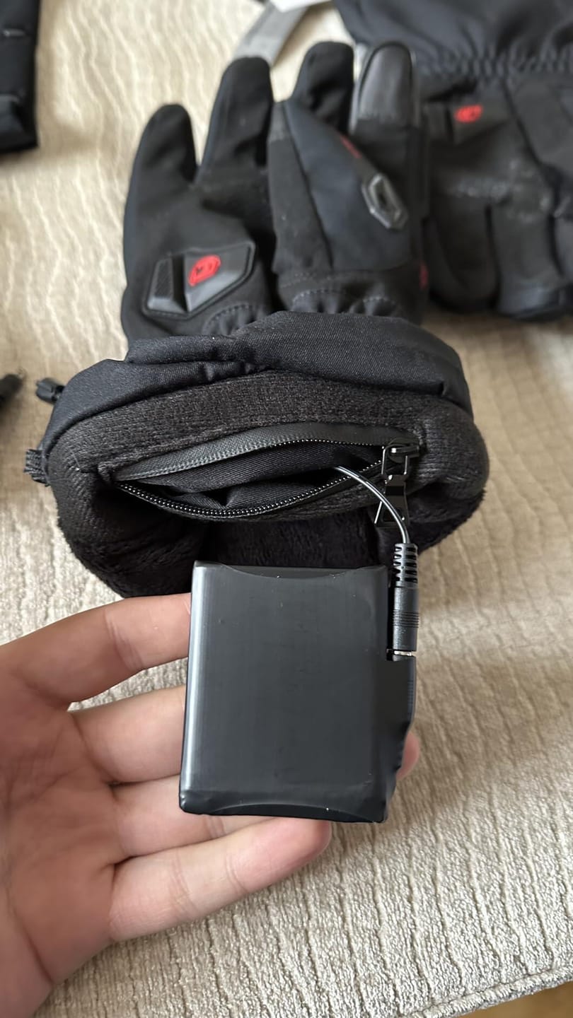 Customer photo review of RIDEIRON Winter Waterproof Rechargeable Heated Motorcycle Gloves | AXE01H