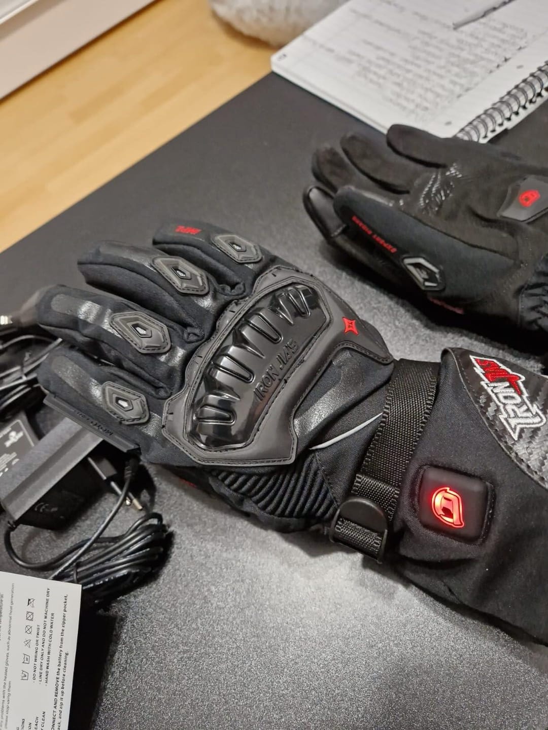 Customer photo review of RIDEIRON Winter Waterproof Rechargeable Heated Motorcycle Gloves | AXE01H