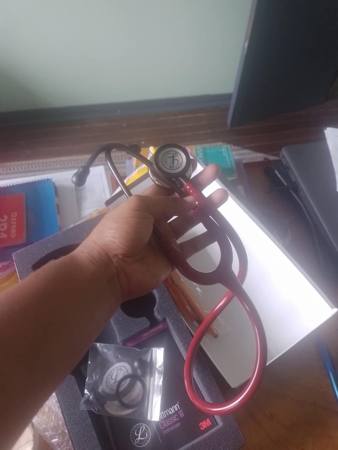 Customer photo review of Littmann Classic III  Stethoscope: Champagne & Burgundy 5864