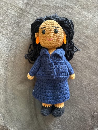 Customer photo review of Dolly® Personalized Crochet Doll with Photo Card