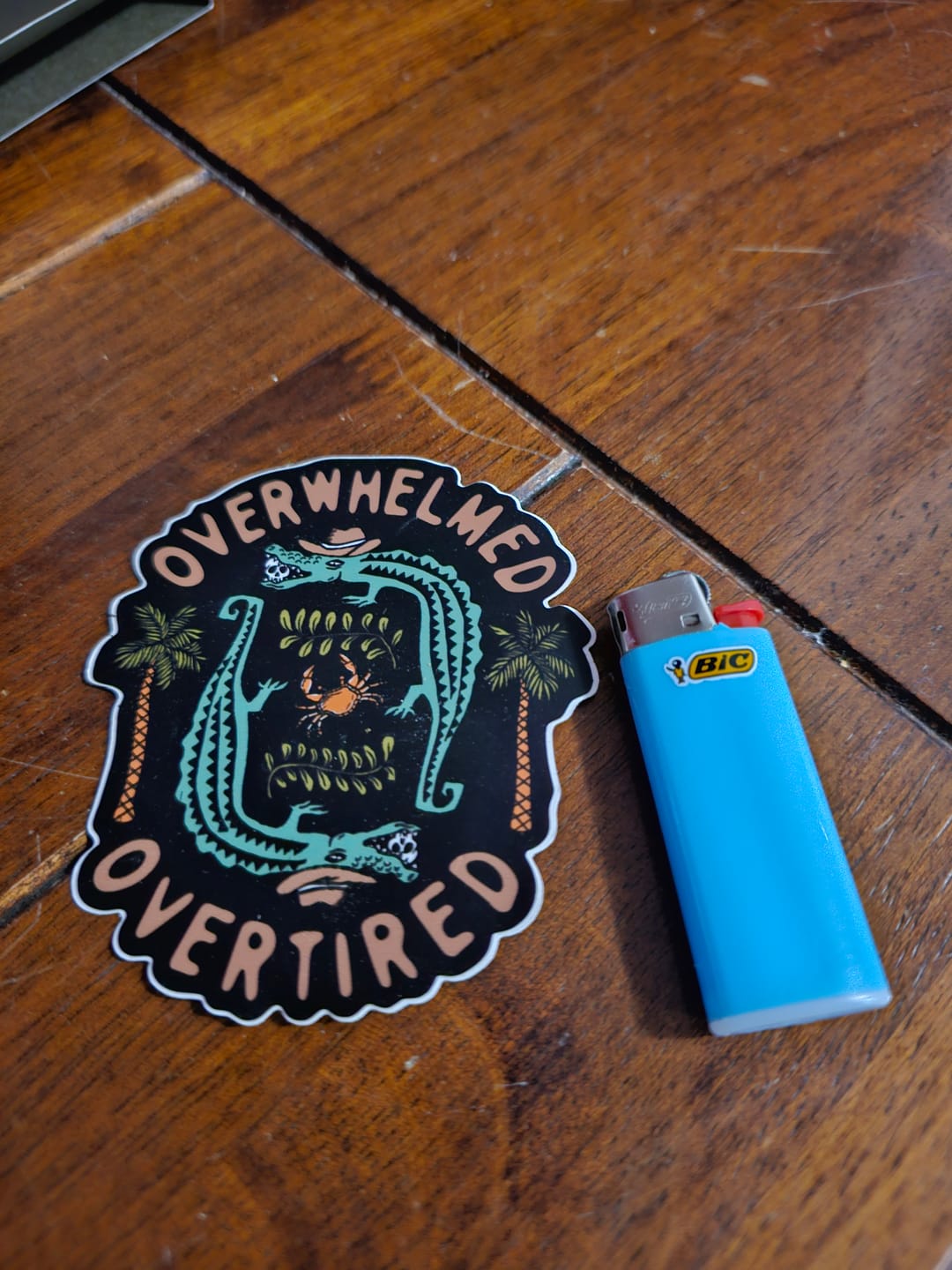 Customer photo review of Overwhelmed Sticker