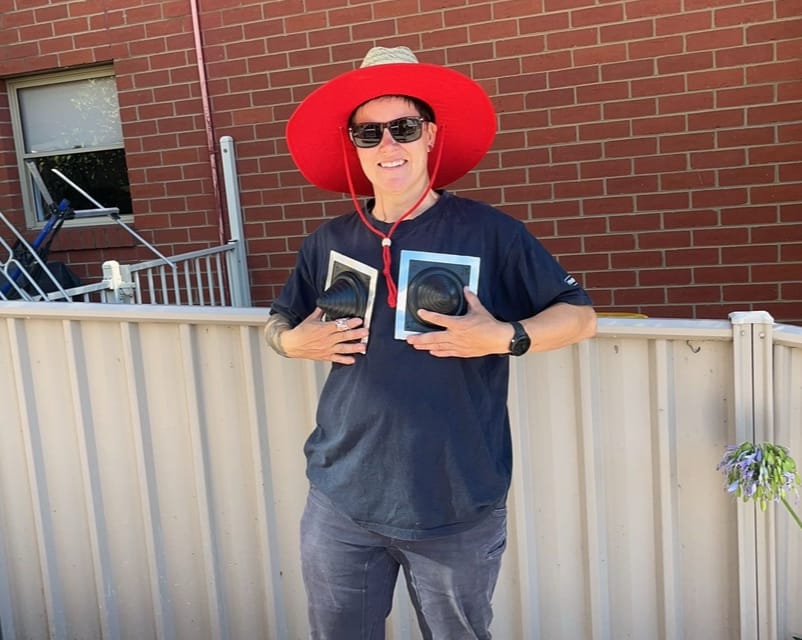 Customer photo review of Kenneth Black Tinted Safety Glasses