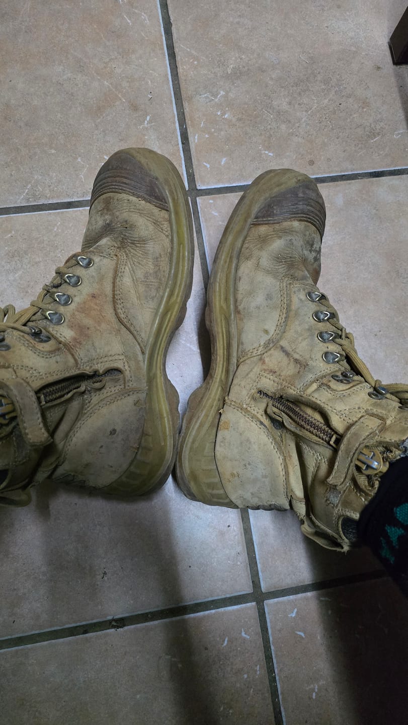 Customer photo review of Brawn Safety Work Boots Black