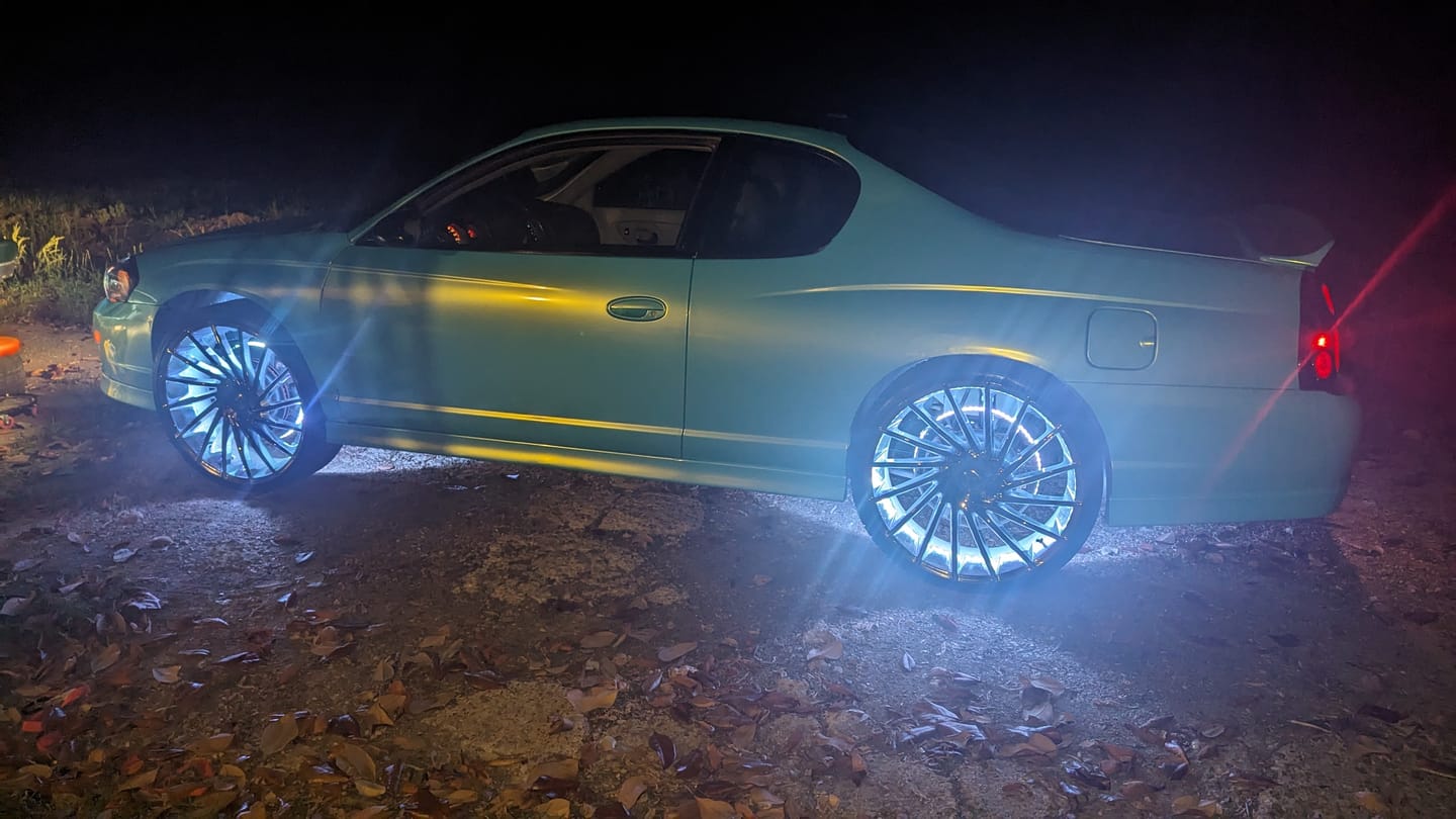 Customer photo review of Candy Metallic Neon Ice Blue Vinyl Wrap