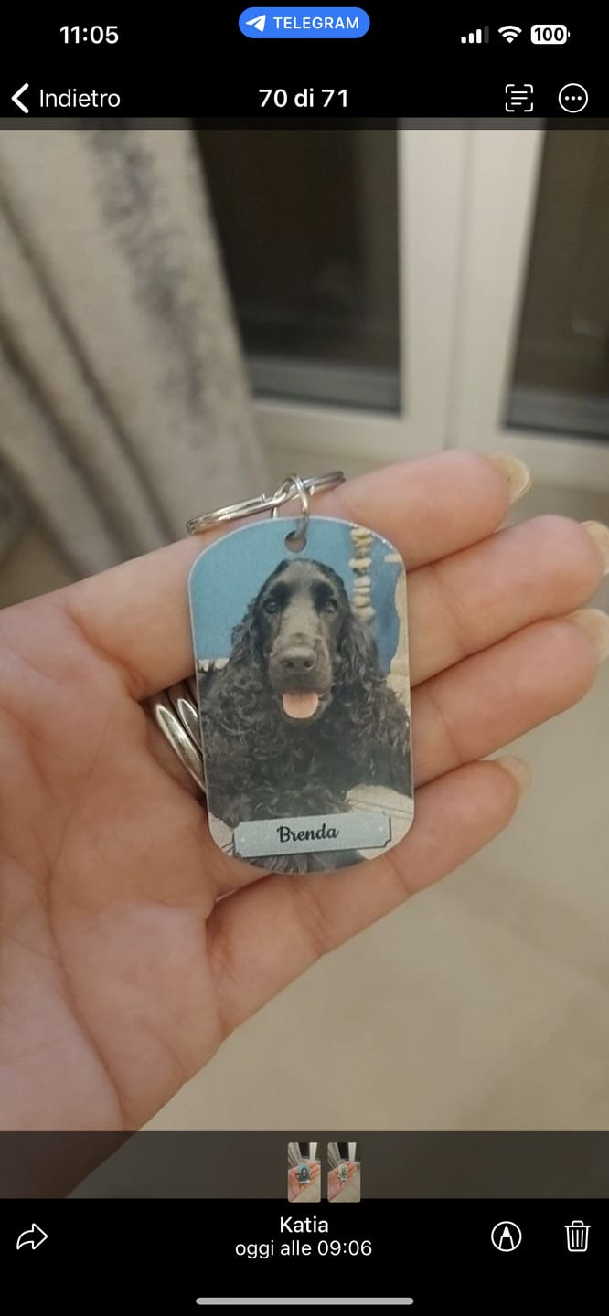 Customer photo review of Foto doppia - Portachiavi piastrina personalizzato