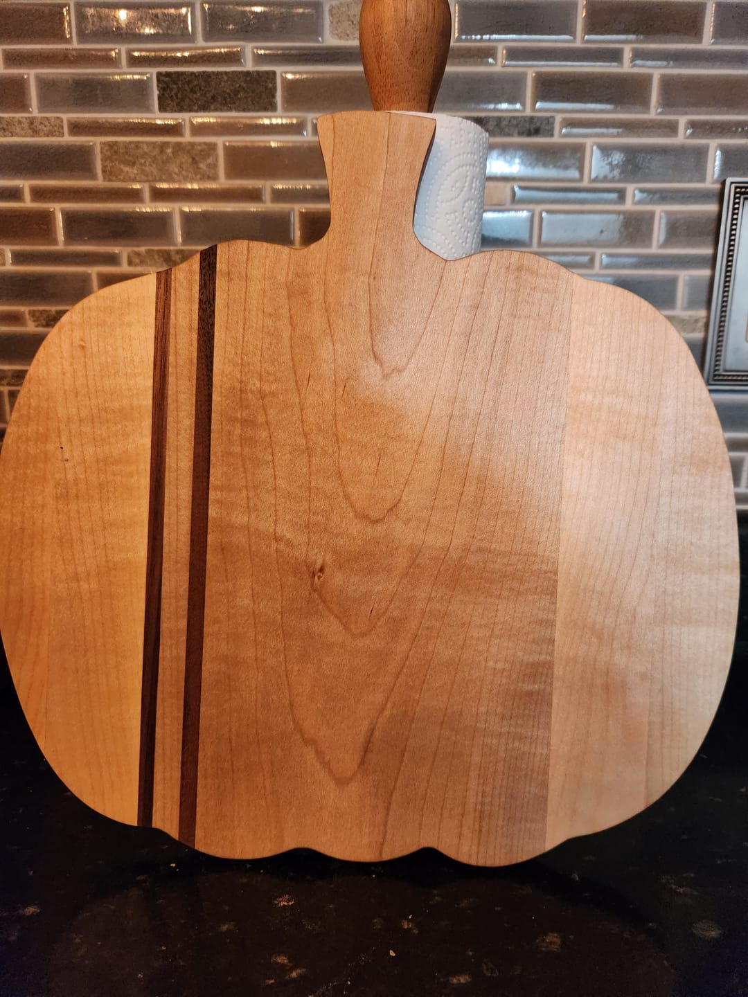 Customer photo review of 11.75x11.75" Pumpkin Serving Board Acrylic Router Template