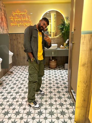 Customer photo review of DYNO White black yellow Men's casual sneaker