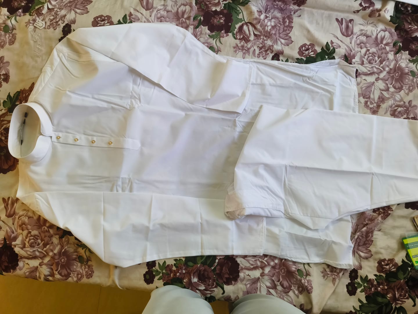 Customer photo review of Classic - White Cotton Knee Length Kurta and Pyjama Combo For Men | Uathayam