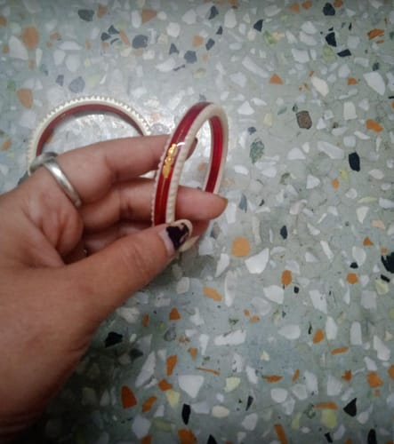 Customer photo review of Red – “Crimson Charm Women’s Bangle” (Pack of 1 Pair) (2 pis)