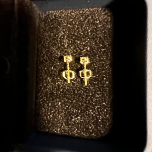 Customer photo review of VVS Moissanite Stud Earrings (ALL SIZES)