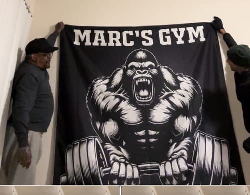 Customer photo review of Personalized Gym Flag Gorilla Beast Mode 11343