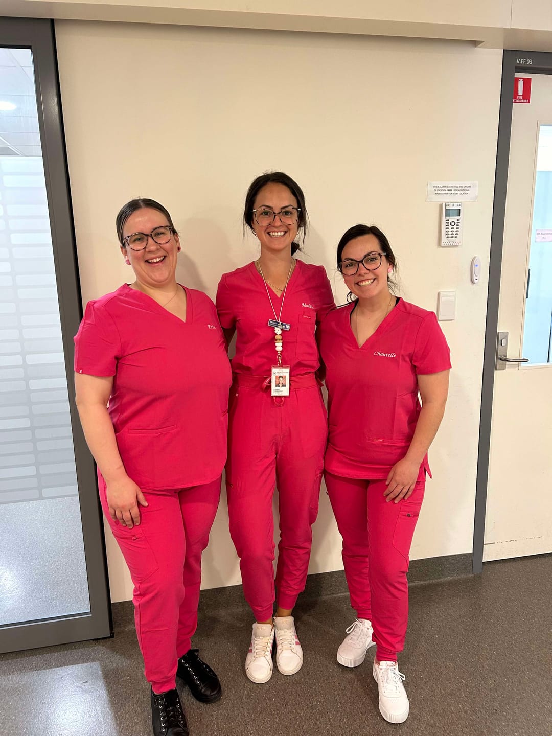 Customer photo review of ELIZABETH Two Pocket Scrub Top (Original SLTECH™ fabric) - Candy Pink