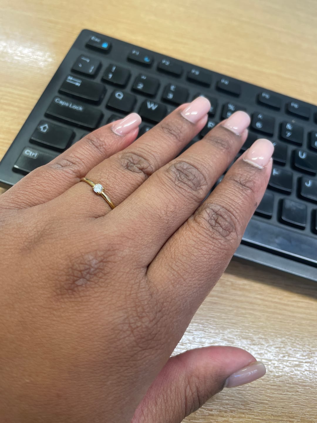 Customer photo review of April Birthstone 18K Gold Ring