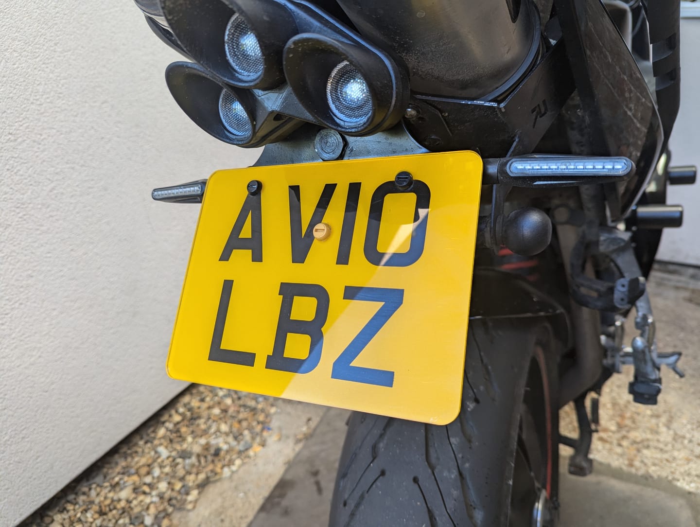 Customer photo review of Acrylic Motorcycle Number Plate - 8 x 6 inch