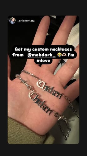 Customer photo review of Barb Wire Personalized Necklace