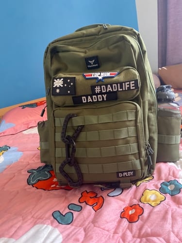 Customer photo review of Tacpac 'D-Ploy' Hunter Green Nappy Bag Set