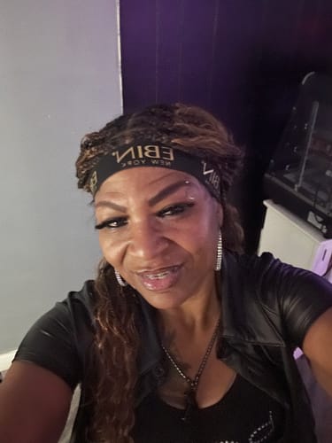 Customer photo review of 36" Human Hair Boho Curls HD Lace Knotless Box Braided Wig Full Hand-tied - Human Baby Hair