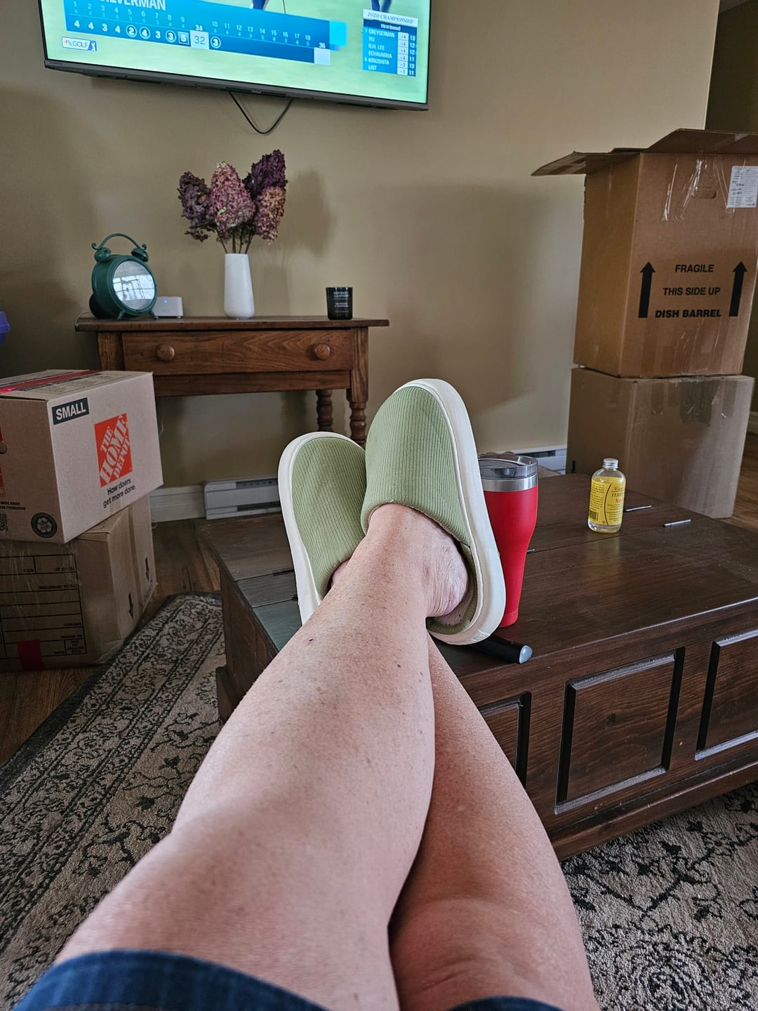 Customer photo review of Cloud Slides - Men's Cozy Plush