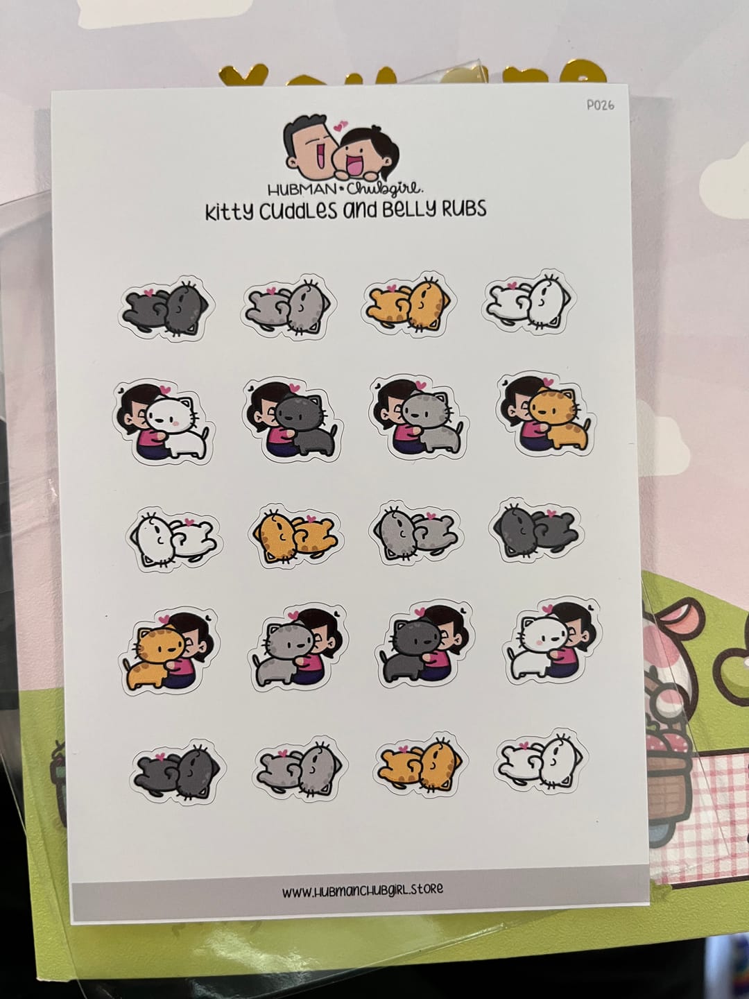 Customer photo review of Kitty Cuddles and Belly Rubs Planner Stickers