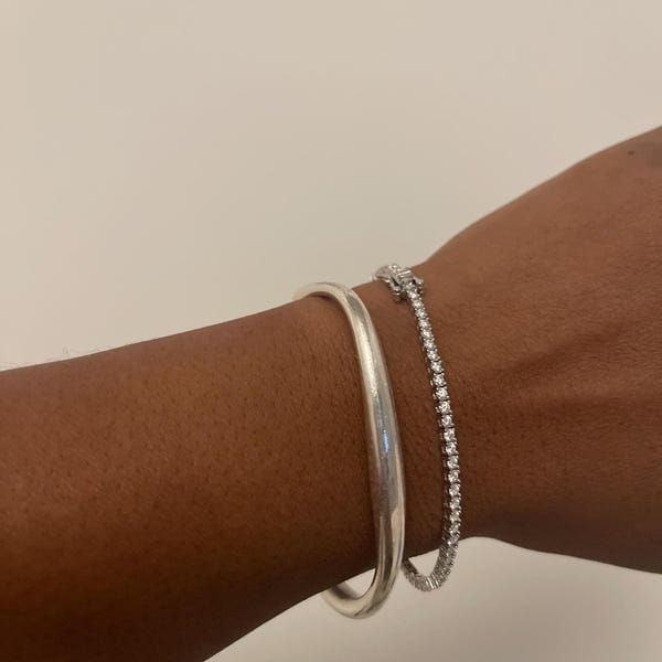 Customer photo review of 2mm Moissanite Tennis Bracelet in Solid 925 Silver