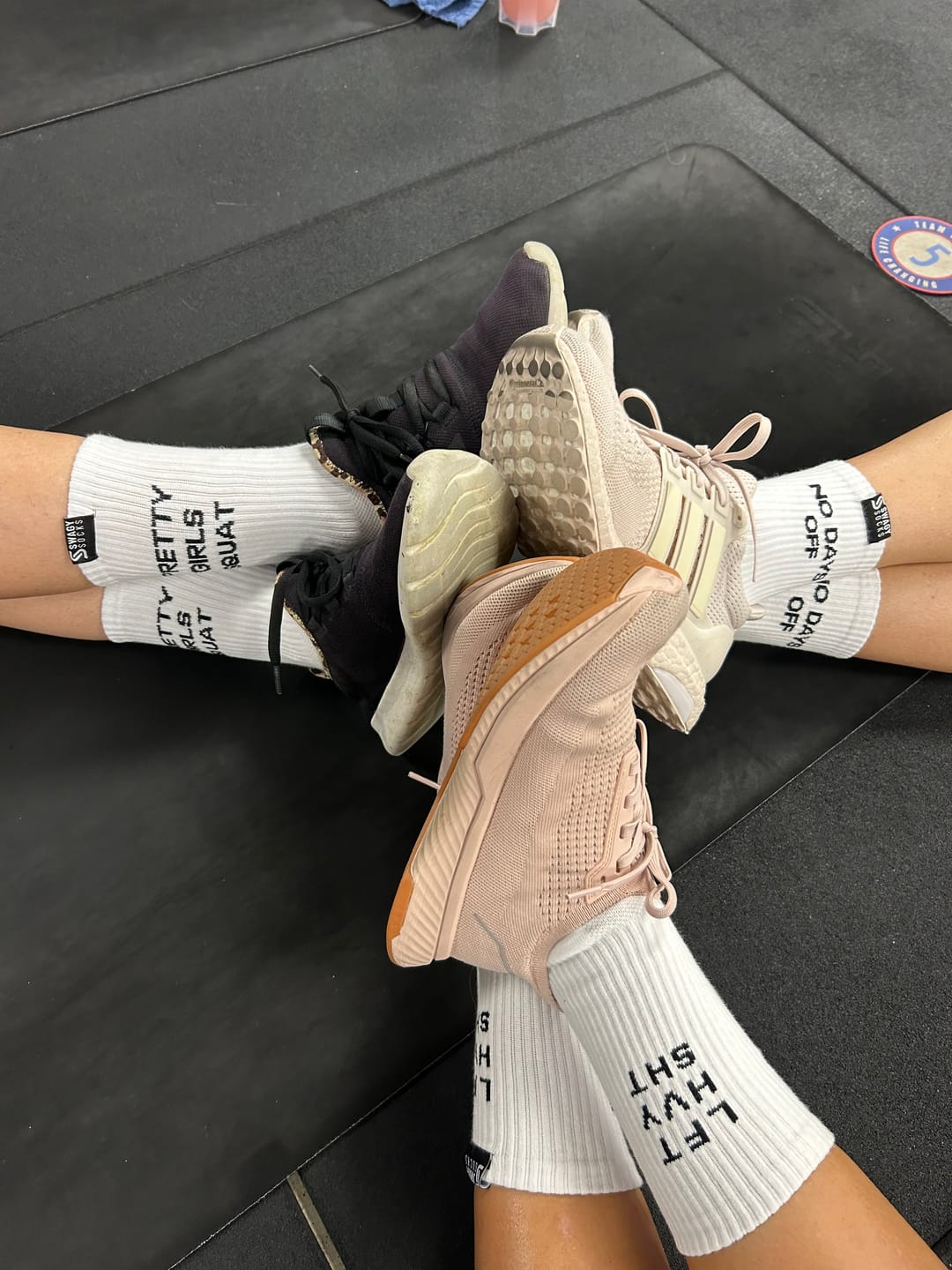 Customer photo review of Deadlift Diva - Women's Crew Workout Socks