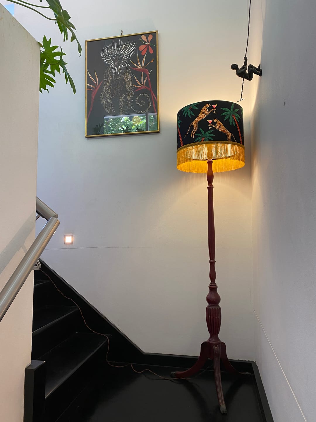 Customer photo review of Cocktail Cheetah  Fringed Drum Lampshade Black