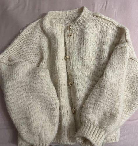 Customer photo review of Emelie Strickjacke - Creme