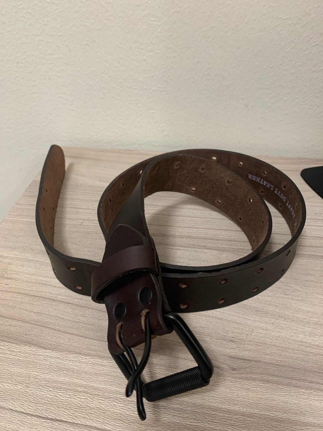 Customer photo review of belt - tobacco brown double pin