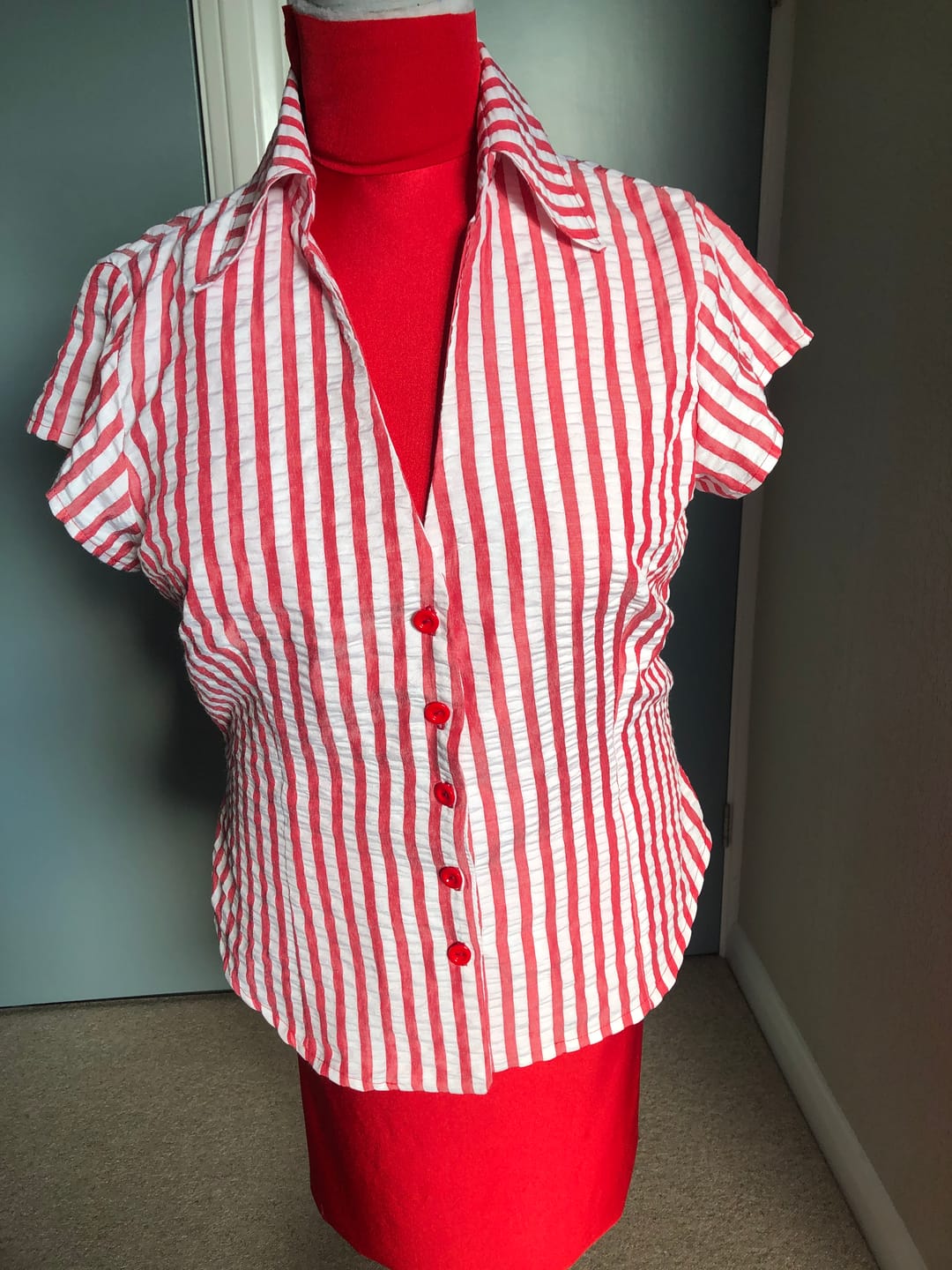 Customer photo review of Wide Stripes Seersucker Fabric