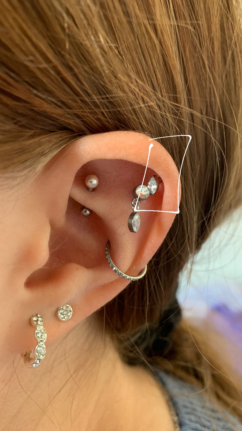 Customer photo review of Single Stone Piercing | Titan