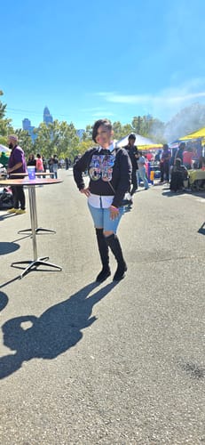 Customer photo review of Culture Embroidered Crewneck