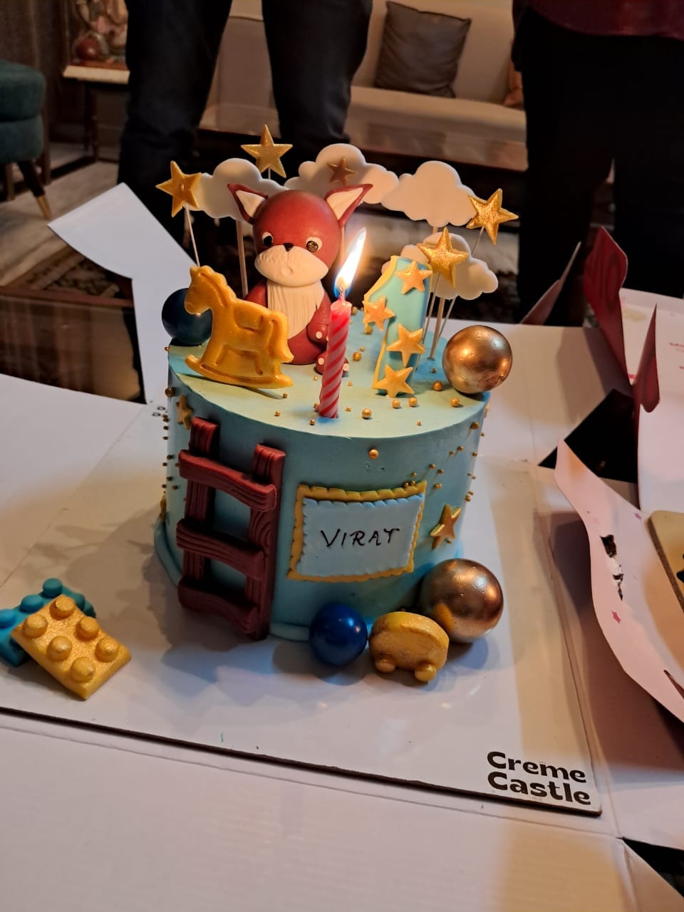 Customer photo review of Teddy and ladder Cake
