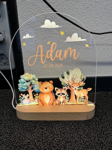 Customer photo review of Waldtiere Nachtlicht mit eigenem Namen