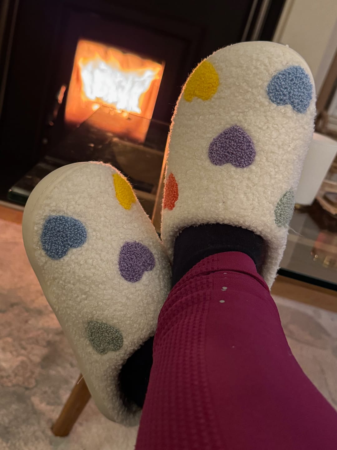 Customer photo review of Zia Colorful Heart Slippers