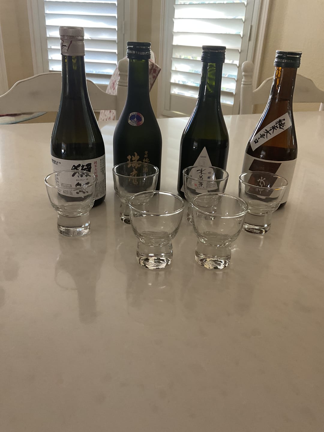 Customer photo review of Haiku Sake Shot Glasses -(60 mL / 2 fl. oz.)