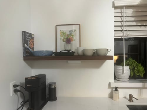 Customer photo review of Walnut Floating Shelves