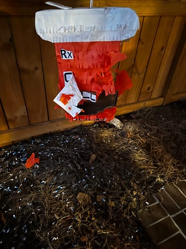 Customer photo review of Prescription Pill Bottle Pinata Chill Pills 1000mg Rx, Pharmacy Themed Party Decor, Medicine Bottle for Medical Party Favors Fun Celebrations