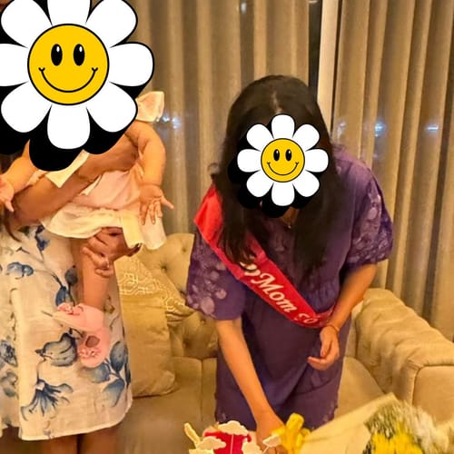 Customer photo review of Hanna Purple Embroidered Double Layer Dress