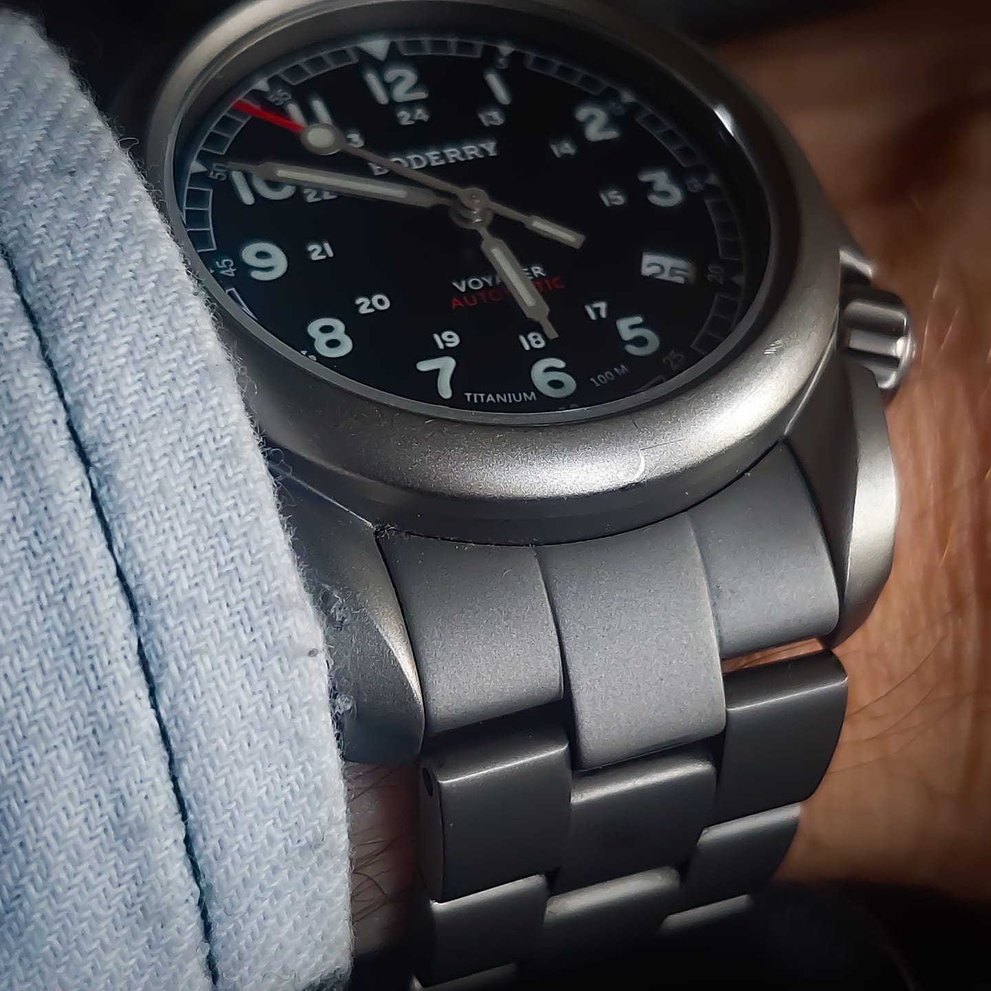 Customer photo review of 3-link Titanium Bracelet | 22mm lug width,Fits only for Voyager Watch