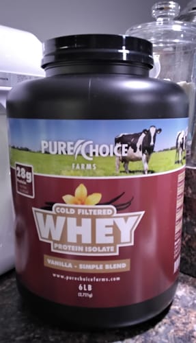 Customer photo review of Whey Protein Isolate with Organic Vanilla