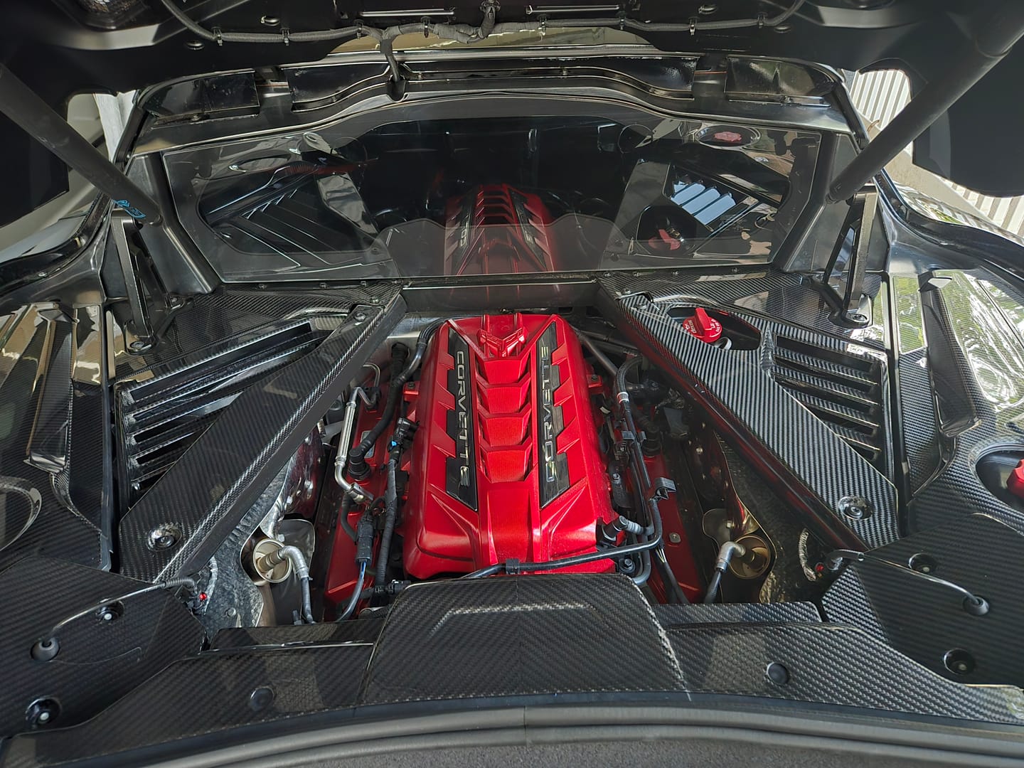 Customer photo review of Chevrolet Corvette C8 Carbon Fiber Engine Bay Struct Covers