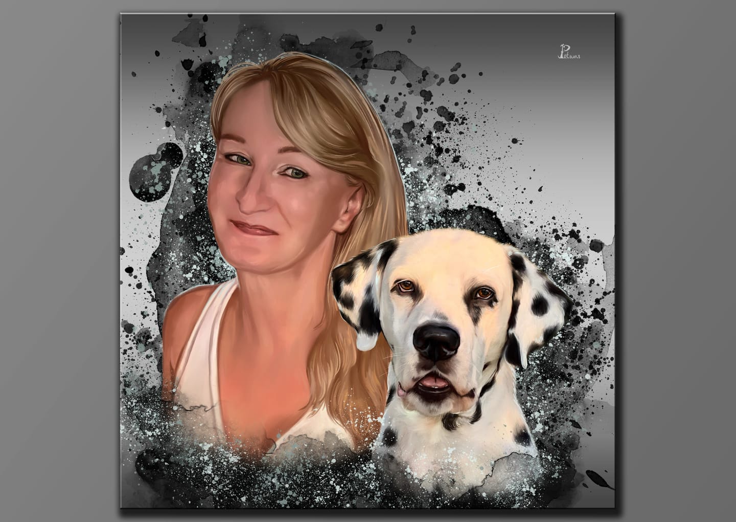Customer photo review of Handgemaltes Haustierportrait auf Premium Leinwand im Gold Stil