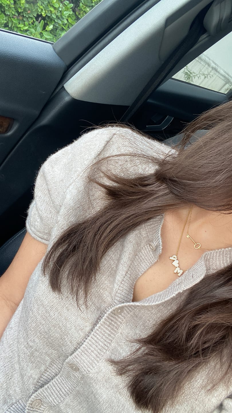 Customer photo review of Collar Combinado Corazon Con Inicial Mini Bubble Zirconias