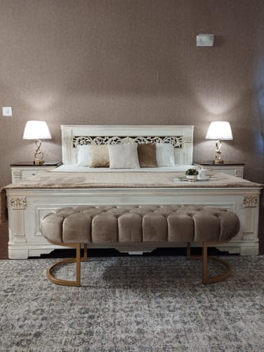 Customer photo review of Luxury 3 Seater Ottoman Steel Stool -991
