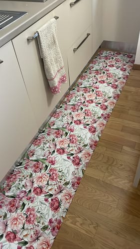 Customer photo review of Tappeto Cucina Antiscivolo Passatoia Cucina lavabile, Cucina Shabby Pois